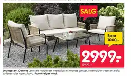 Rusta Loungesett Cannes tilbud