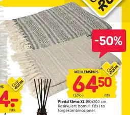 Rusta Pledd Sima tilbud