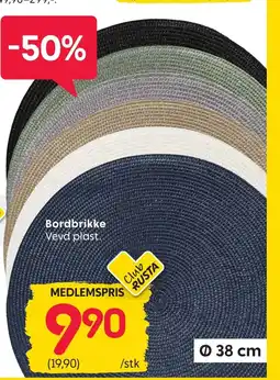 Rusta Bordbrikke Vevd plast. tilbud