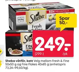 Rusta Sheba våtfôr, katt Velg mellom Fresh & Fine tilbud
