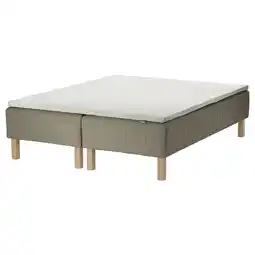 IKEA SkÅrer Rammemadrass med overmadrass, medium mørk beige/nordberget hvit, 160x200 cm tilbud