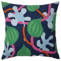 IKEA MÄvinn Putetrekk, mørk blå flerfarget/blomstermønster, 50x50 cm tilbud