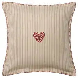 IKEA MÄvinn Putetrekk, beige rød/hjerte, 50x50 cm tilbud