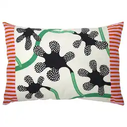 IKEA MÄvinn Putetrekk, offwhite svart/blomstermønster, 40x58 cm tilbud