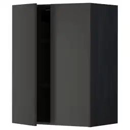 IKEA Metod Veggskap m hyller/2 dører, svart/nickebo matt antrasitt, 60x80 cm tilbud
