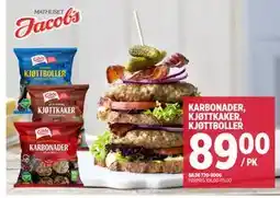Jacobs KARBONADER, KJØTTKAKER, KJØTTBOLLER, NOK 89 tilbud