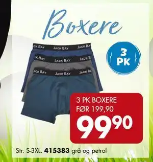 Sparkjøp 3 PK Boxere, NOK 99.9 tilbud