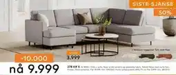 Skeidar Oslo u sofa, NOK 3999 tilbud