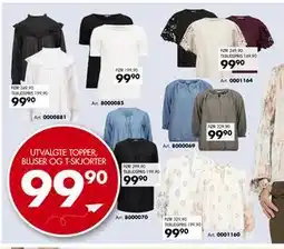 Sparkjøp UTVALGTE TOPPER, BLUSER OG T-SKJORTER, NOK 99.9 tilbud