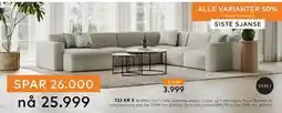 Skeidar Styl U-sofa, NOK 25999 tilbud
