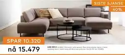 Skeidar Portland U-sofa oppsett, NOK 1549 tilbud