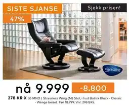 Skeidar Stressless Wing (M) Stol, NOK 9999 tilbud