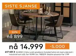 Skeidar Calia rundt spisebord, NOK 14999 tilbud