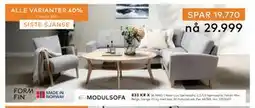 Skeidar Noor Lux hjørnesofa, NOK 29999 tilbud