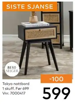 Skeidar Tokyo nattbord, NOK 599 tilbud