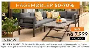Skeidar Sicilia utesofa, NOK 7999 tilbud