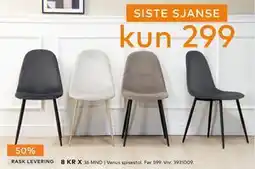 Skeidar Venus spisestol, NOK 299 tilbud