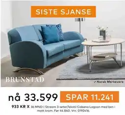 Skeidar Stream 3-seter, NOK 33599 tilbud