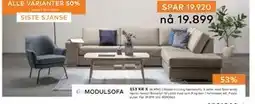 Skeidar Modern Living hjørnesofa, NOK 19899 tilbud