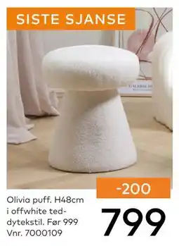 Skeidar Olivia puff, NOK 799 tilbud
