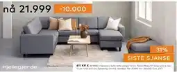 Skeidar Square U-sofa, NOK 21999 tilbud