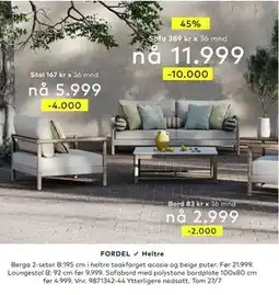 Skeidar Loungestol, NOK 5999 tilbud