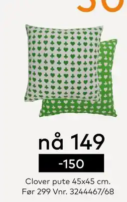 Skeidar Clover pute, NOK 149 tilbud