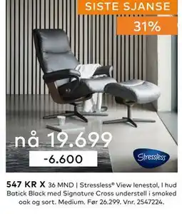Skeidar Stressless View lenestol, NOK 19699 tilbud