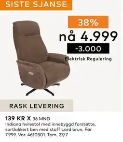 Skeidar Indiana hvilestol, NOK 4999 tilbud
