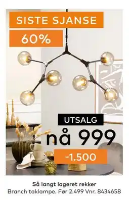 Skeidar Branch taklampe, NOK 999 tilbud