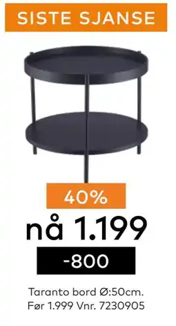 Skeidar Taranto bord, NOK 1199 tilbud