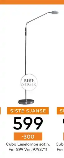 Skeidar Cuba Leselampe satin, NOK 599 tilbud
