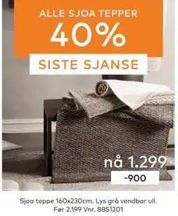 Skeidar Sjoa teppe, NOK 1299 tilbud