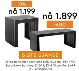 Skeidar Straa Benk tilbud