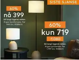 Skeidar Argao gulvlampe, NOK 719 tilbud