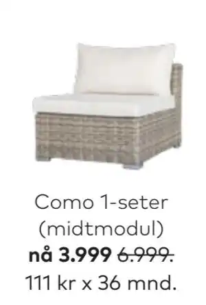 Skeidar Como 1-seter (midtmodul), NOK 3999 tilbud