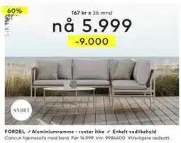 Skeidar Cancun hjørnesofa, NOK 5999 tilbud