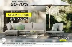 Skeidar Amalfi sofa med sjeselong, NOK 9999 tilbud