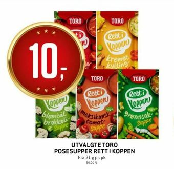 Bunnpris Utvalgte toro posesupper rett i koppen tilbud