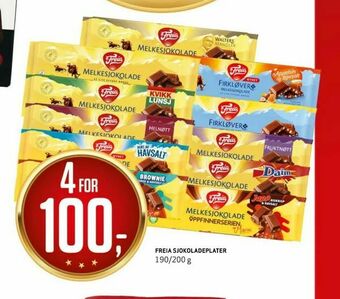 Bunnpris Freia Sjokoladeplater tilbud