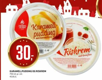 Bunnpris Karamellpudding og riskrem tilbud