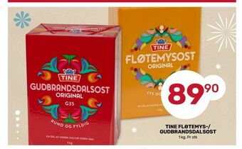 Coop Marked Tine fløtemys-/ gudbrandsdalsost tilbud