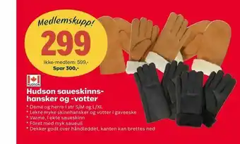 Coop Extra Hudson saueskinns hansker og -votter tilbud