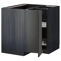 IKEA Metod Benkehjørneskap med karusell, svart/nickebo matt antrasitt, 88x88 cm tilbud