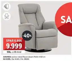 Bohus AMANDA recliner, NOK 9999 tilbud