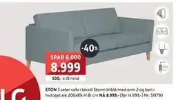 Bohus ETON 3 seter, NOK 8999 tilbud