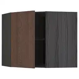 IKEA Metod Hjørneveggskap med hyller, svart/sinarp brun, 68x60 cm tilbud