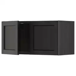 IKEA Metod Veggskap med 2 dører, svart/lerhyttan svartbeiset, 80x40 cm tilbud