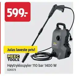Jula Høytrykksspyler 110 bar 1400 W, NOK 599 tilbud