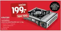 Jula Gasskjøkken 2200 W 340x115x280 mm 1,5 kg, Medlemspris tilbud